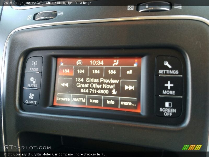 White / Black/Light Frost Beige 2016 Dodge Journey SXT