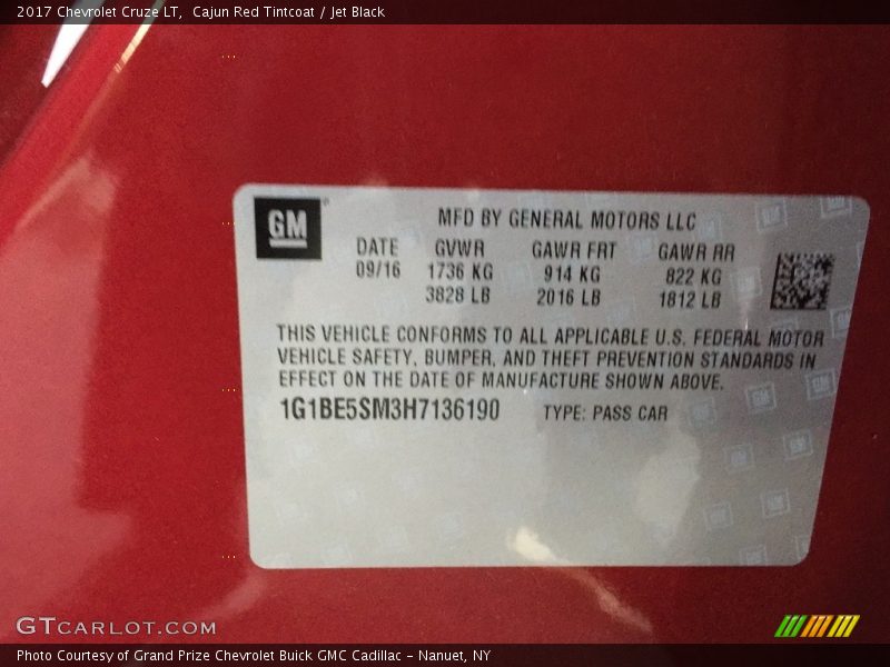 Cajun Red Tintcoat / Jet Black 2017 Chevrolet Cruze LT