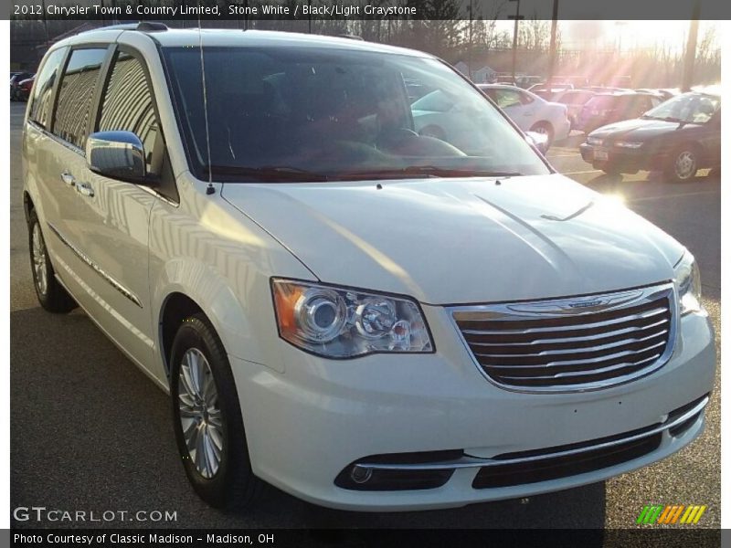 Stone White / Black/Light Graystone 2012 Chrysler Town & Country Limited