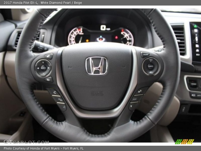 White Diamond Pearl / Beige 2017 Honda Pilot EX-L
