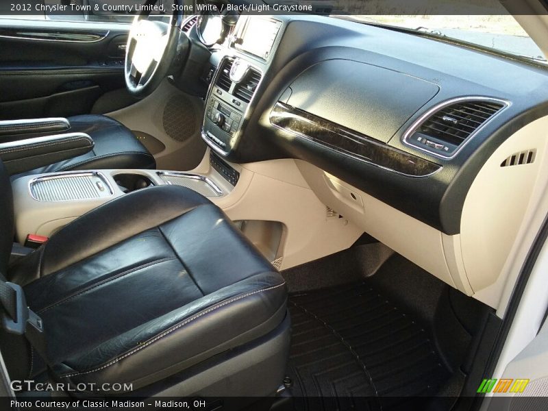 Stone White / Black/Light Graystone 2012 Chrysler Town & Country Limited