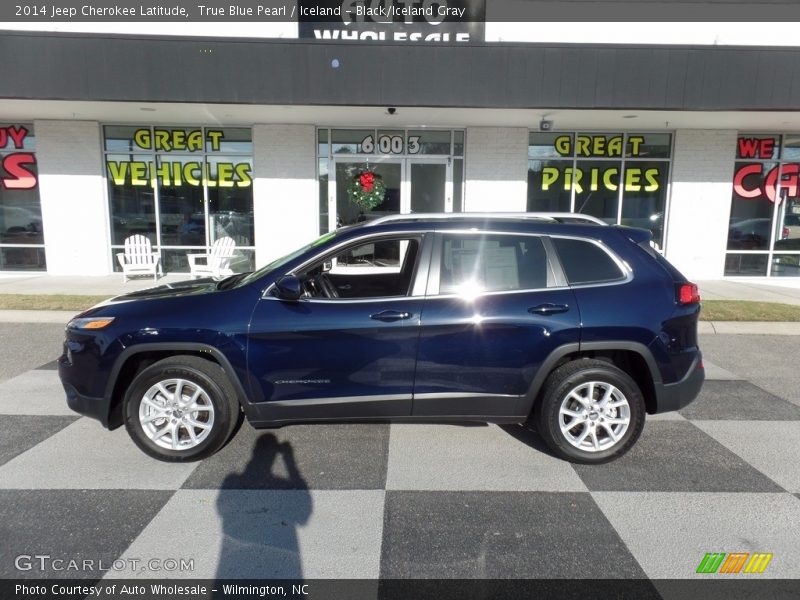 True Blue Pearl / Iceland - Black/Iceland Gray 2014 Jeep Cherokee Latitude