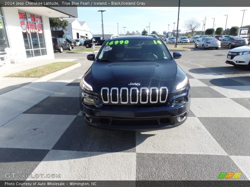 True Blue Pearl / Iceland - Black/Iceland Gray 2014 Jeep Cherokee Latitude