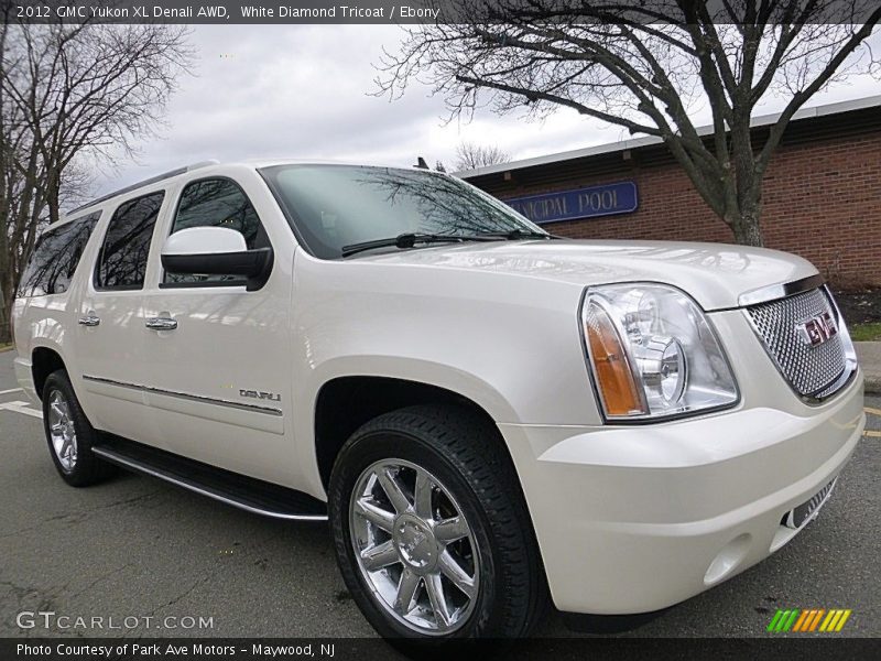 White Diamond Tricoat / Ebony 2012 GMC Yukon XL Denali AWD