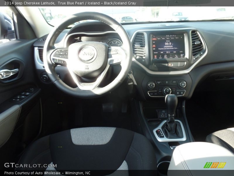 True Blue Pearl / Iceland - Black/Iceland Gray 2014 Jeep Cherokee Latitude