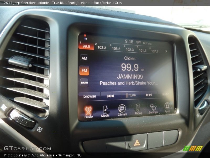 True Blue Pearl / Iceland - Black/Iceland Gray 2014 Jeep Cherokee Latitude