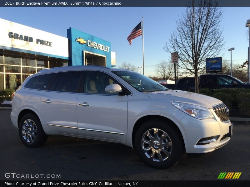 Summit White / Choccachino 2017 Buick Enclave Premium AWD
