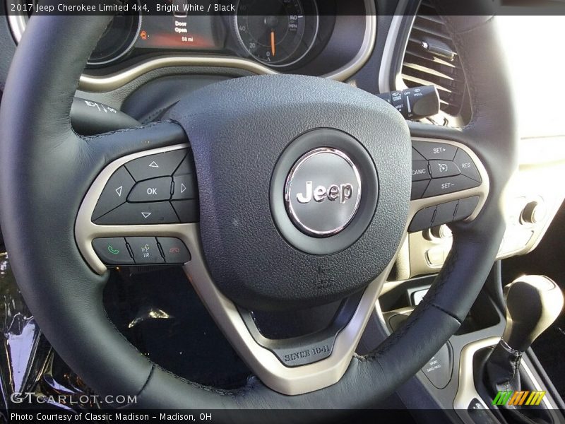 Bright White / Black 2017 Jeep Cherokee Limited 4x4