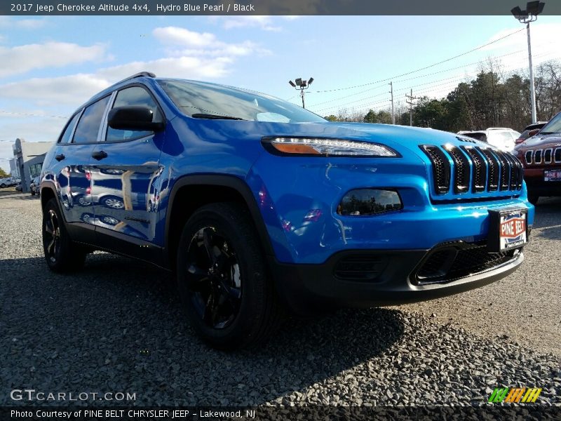 Hydro Blue Pearl / Black 2017 Jeep Cherokee Altitude 4x4