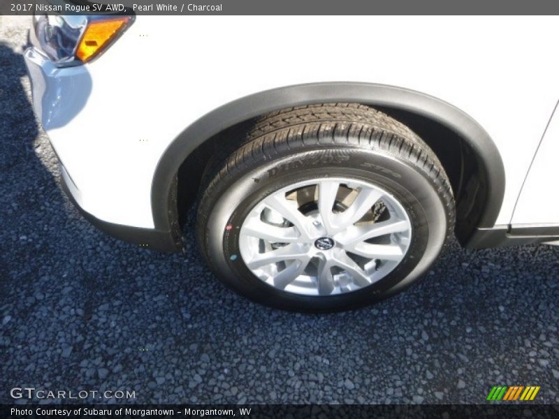 Pearl White / Charcoal 2017 Nissan Rogue SV AWD