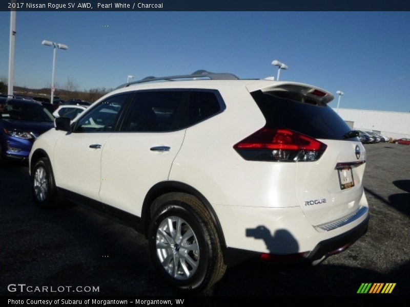 Pearl White / Charcoal 2017 Nissan Rogue SV AWD