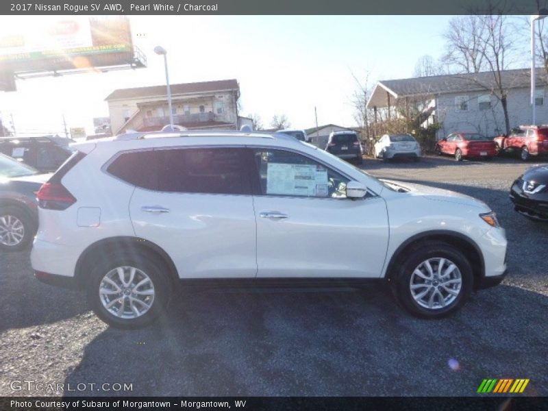 Pearl White / Charcoal 2017 Nissan Rogue SV AWD