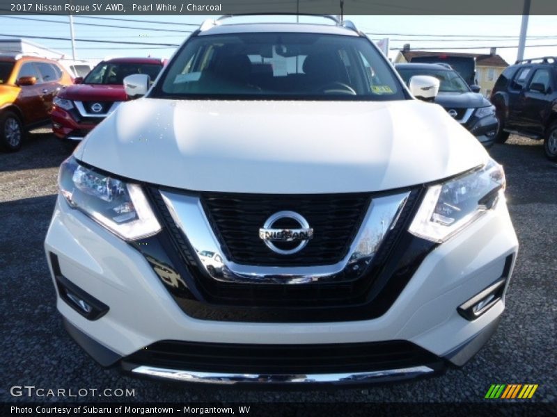 Pearl White / Charcoal 2017 Nissan Rogue SV AWD