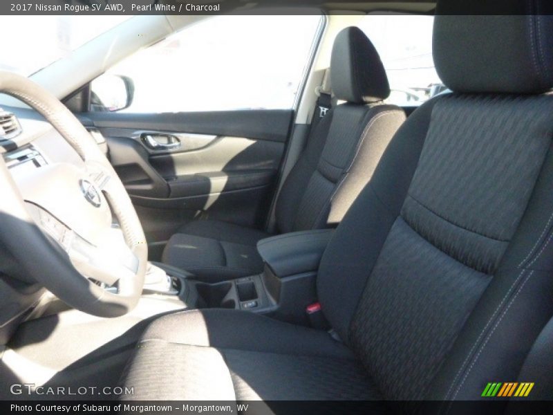 Pearl White / Charcoal 2017 Nissan Rogue SV AWD