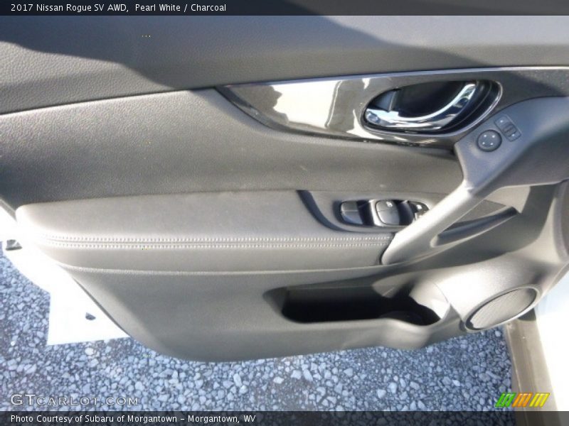 Pearl White / Charcoal 2017 Nissan Rogue SV AWD