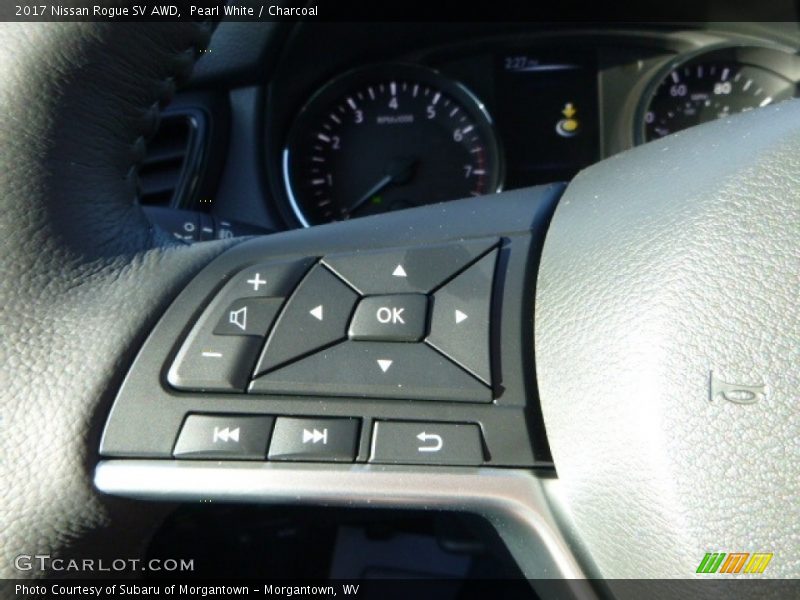 Pearl White / Charcoal 2017 Nissan Rogue SV AWD