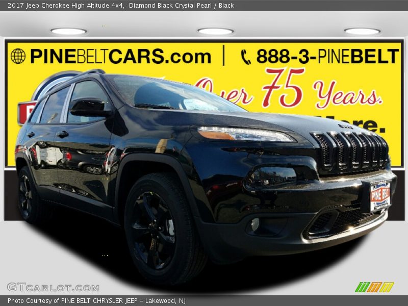 Diamond Black Crystal Pearl / Black 2017 Jeep Cherokee High Altitude 4x4