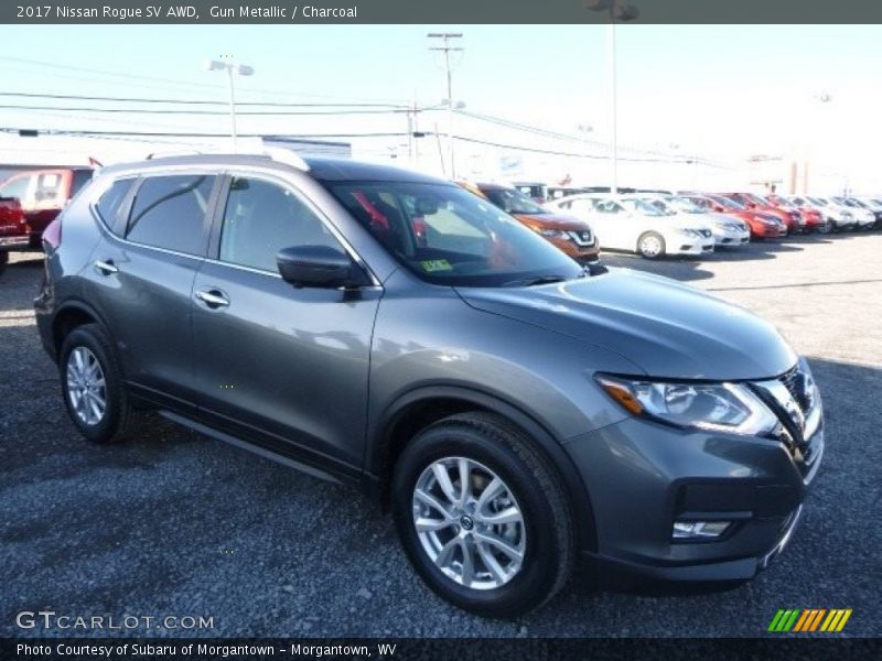 Gun Metallic / Charcoal 2017 Nissan Rogue SV AWD