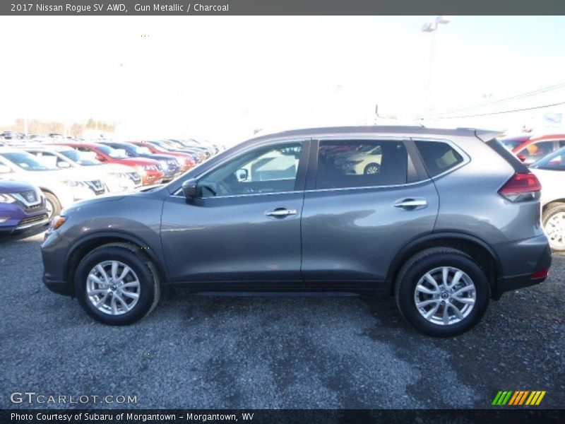 Gun Metallic / Charcoal 2017 Nissan Rogue SV AWD