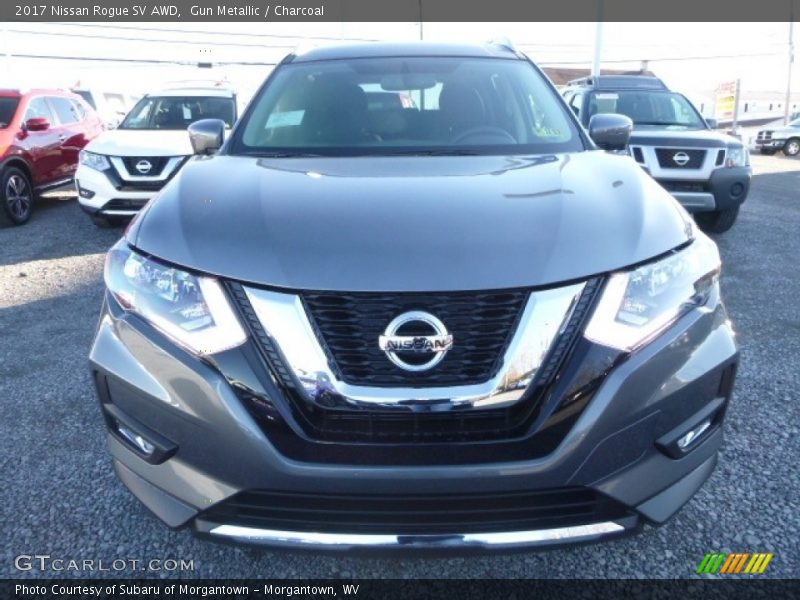 Gun Metallic / Charcoal 2017 Nissan Rogue SV AWD