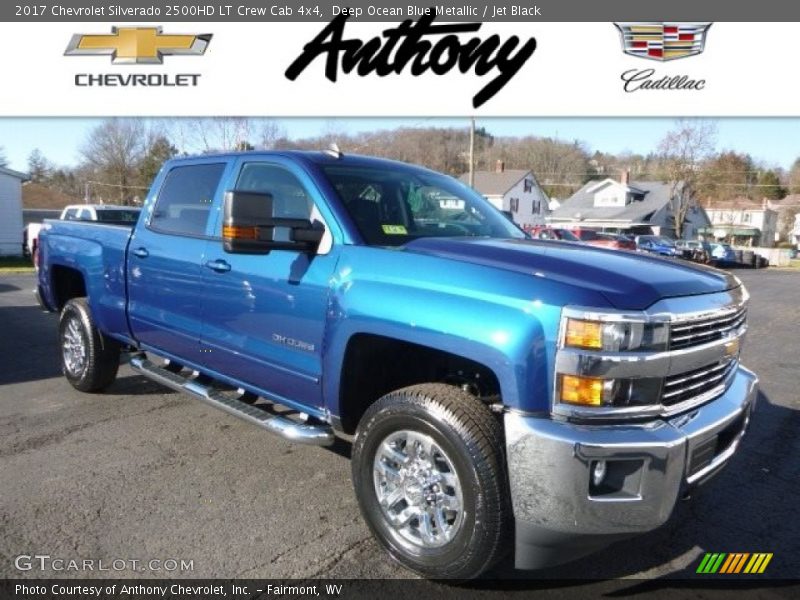 Deep Ocean Blue Metallic / Jet Black 2017 Chevrolet Silverado 2500HD LT Crew Cab 4x4