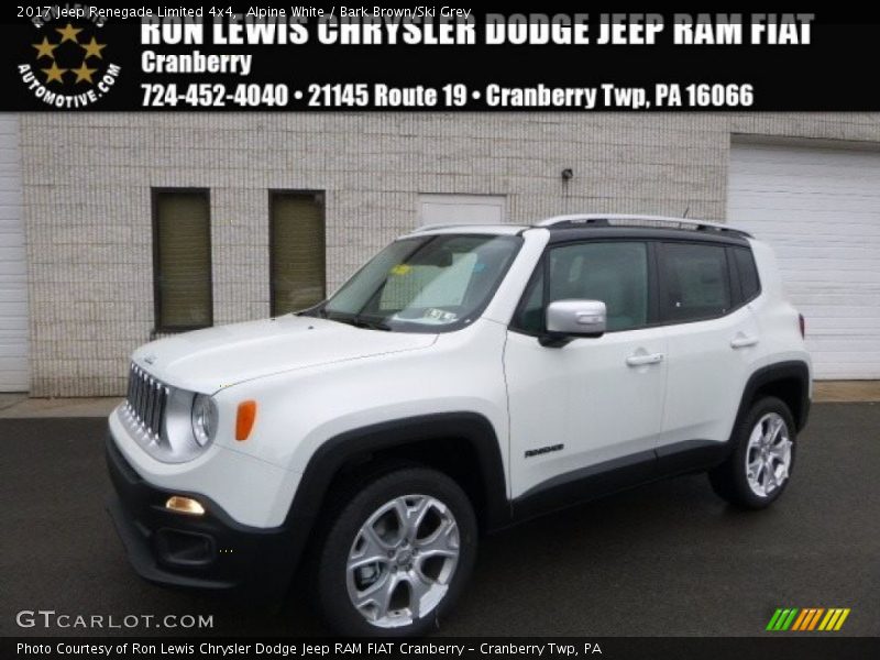 Alpine White / Bark Brown/Ski Grey 2017 Jeep Renegade Limited 4x4