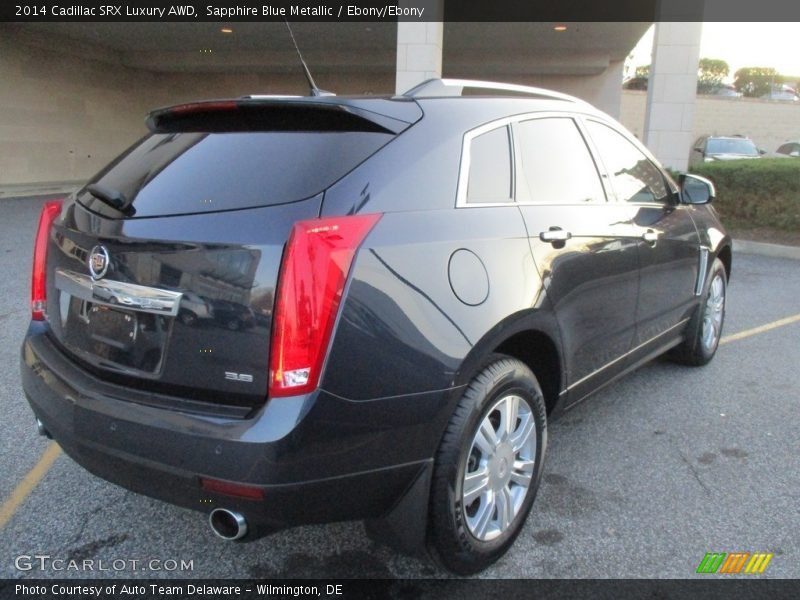 Sapphire Blue Metallic / Ebony/Ebony 2014 Cadillac SRX Luxury AWD