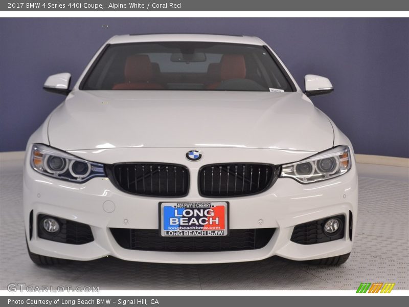 Alpine White / Coral Red 2017 BMW 4 Series 440i Coupe