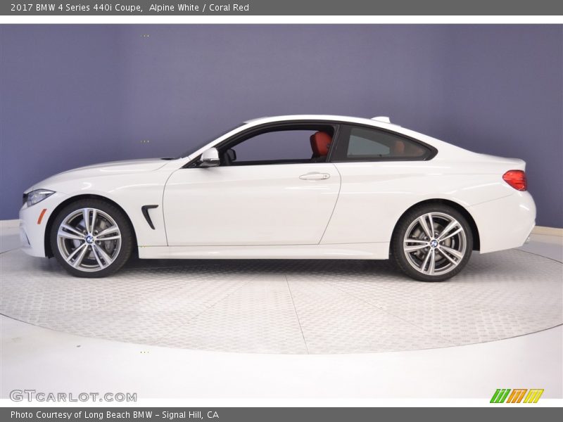 Alpine White / Coral Red 2017 BMW 4 Series 440i Coupe