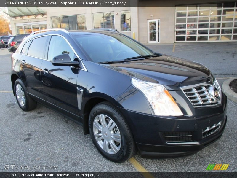 Sapphire Blue Metallic / Ebony/Ebony 2014 Cadillac SRX Luxury AWD