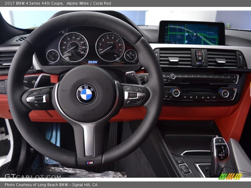 Alpine White / Coral Red 2017 BMW 4 Series 440i Coupe