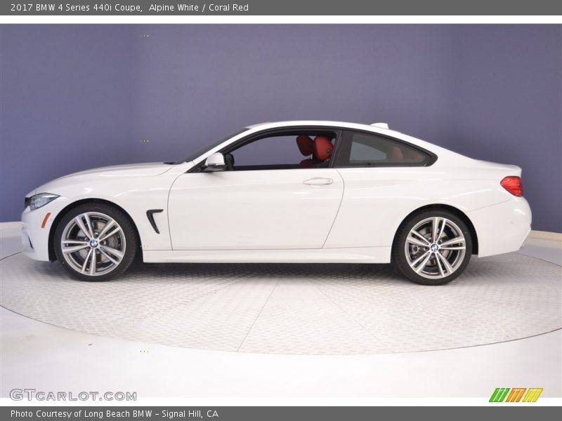 Alpine White / Coral Red 2017 BMW 4 Series 440i Coupe