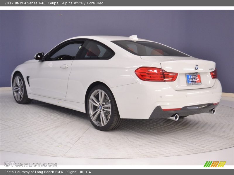 Alpine White / Coral Red 2017 BMW 4 Series 440i Coupe