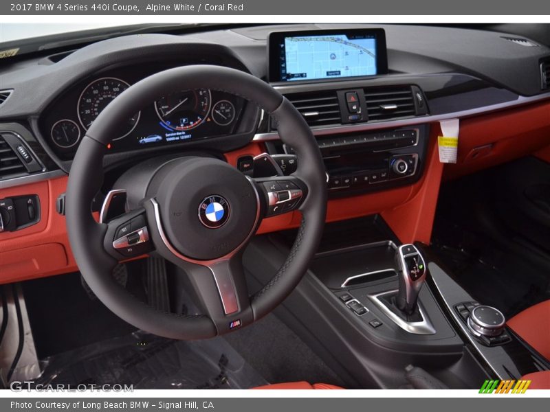 Alpine White / Coral Red 2017 BMW 4 Series 440i Coupe
