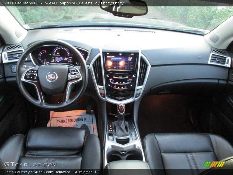 Sapphire Blue Metallic / Ebony/Ebony 2014 Cadillac SRX Luxury AWD