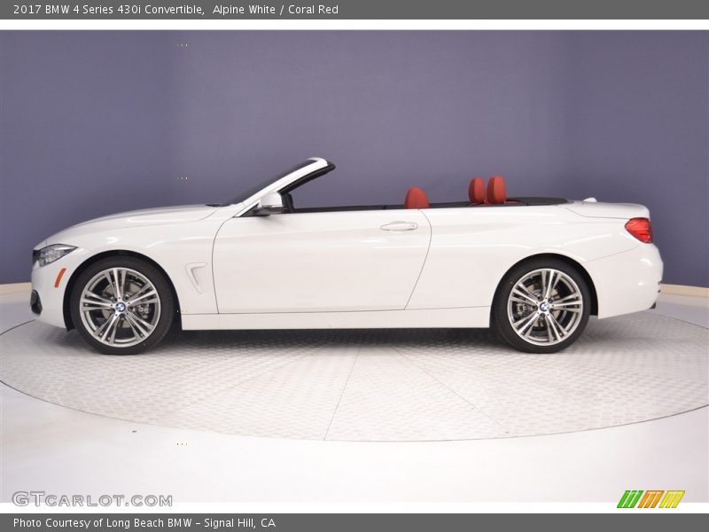 Alpine White / Coral Red 2017 BMW 4 Series 430i Convertible