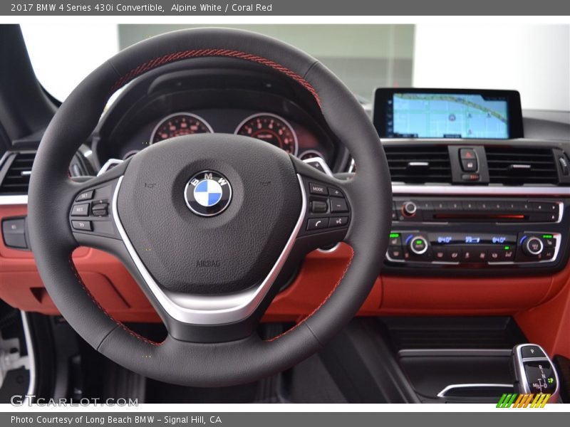 Alpine White / Coral Red 2017 BMW 4 Series 430i Convertible