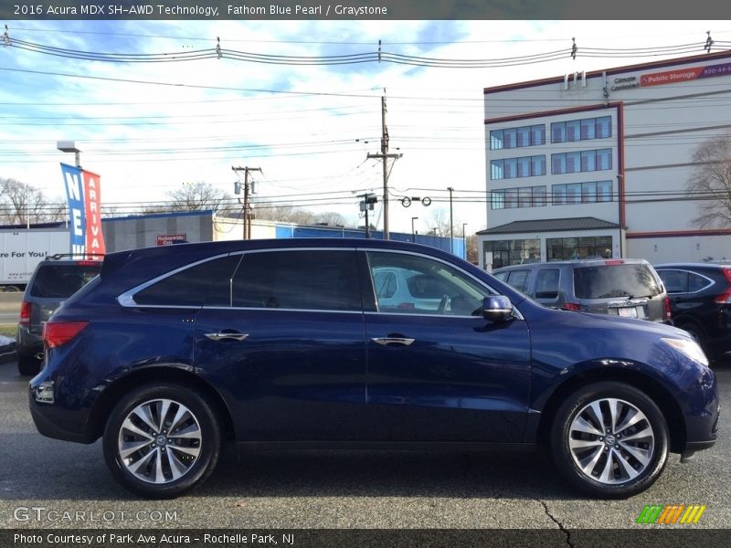 Fathom Blue Pearl / Graystone 2016 Acura MDX SH-AWD Technology