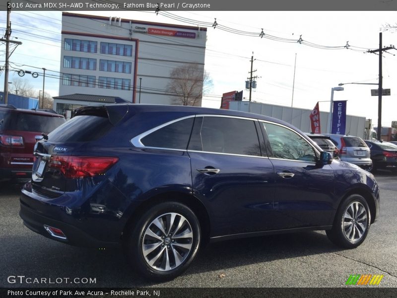 Fathom Blue Pearl / Graystone 2016 Acura MDX SH-AWD Technology