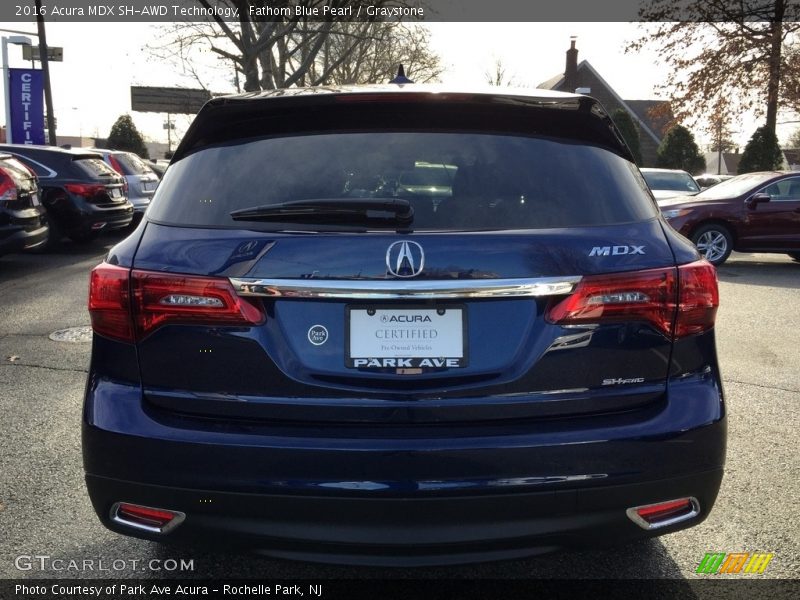 Fathom Blue Pearl / Graystone 2016 Acura MDX SH-AWD Technology