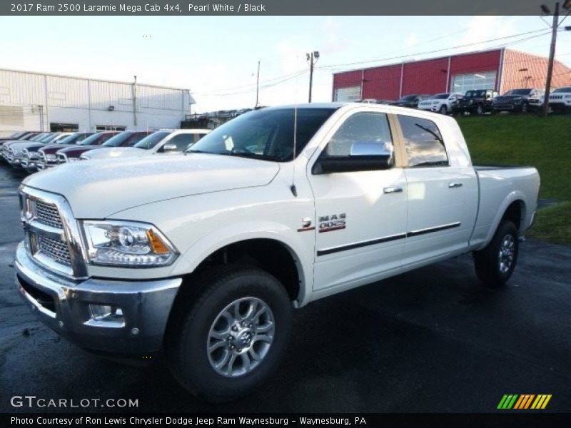 Pearl White / Black 2017 Ram 2500 Laramie Mega Cab 4x4