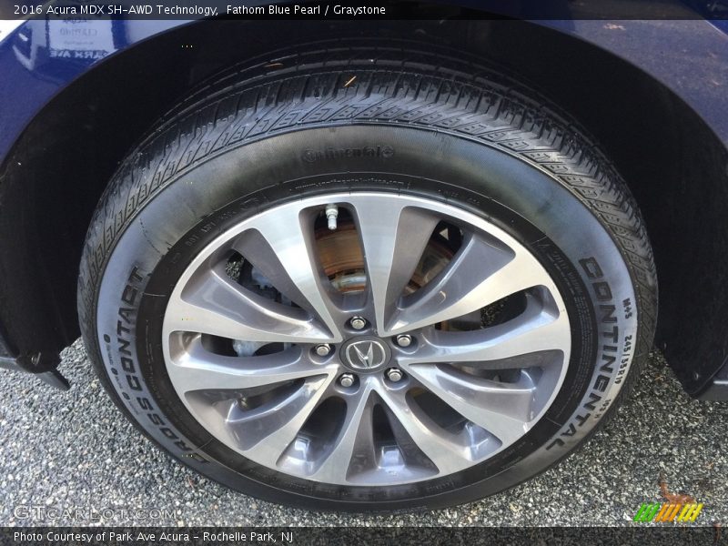 Fathom Blue Pearl / Graystone 2016 Acura MDX SH-AWD Technology