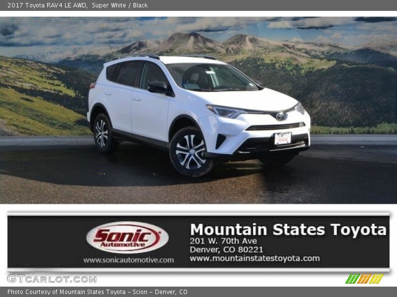 Super White / Black 2017 Toyota RAV4 LE AWD