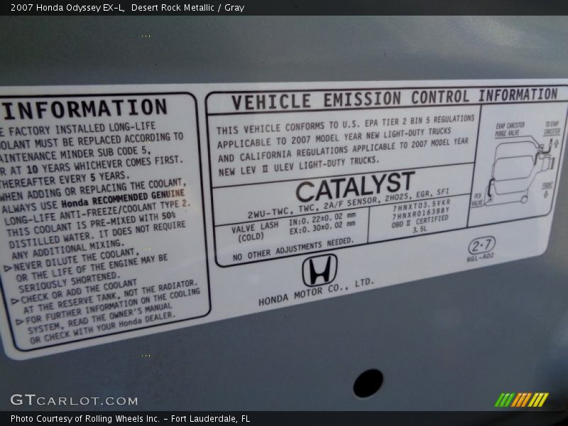 Desert Rock Metallic / Gray 2007 Honda Odyssey EX-L