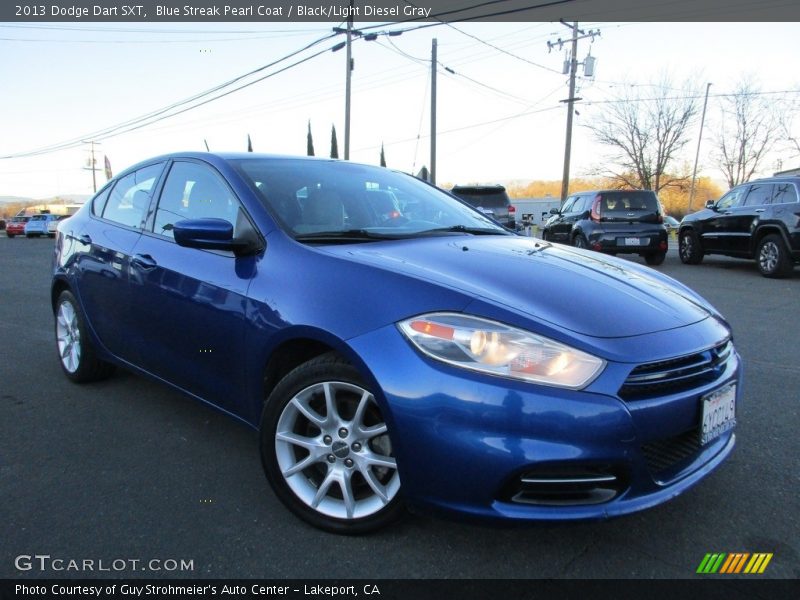 Blue Streak Pearl Coat / Black/Light Diesel Gray 2013 Dodge Dart SXT