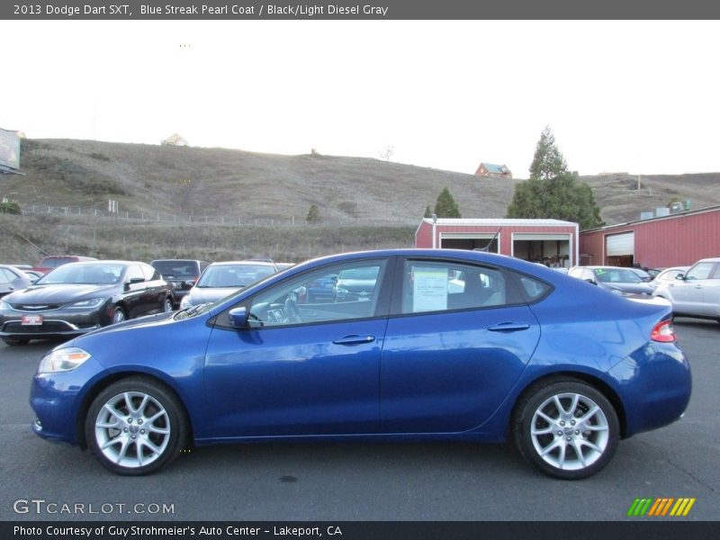 Blue Streak Pearl Coat / Black/Light Diesel Gray 2013 Dodge Dart SXT