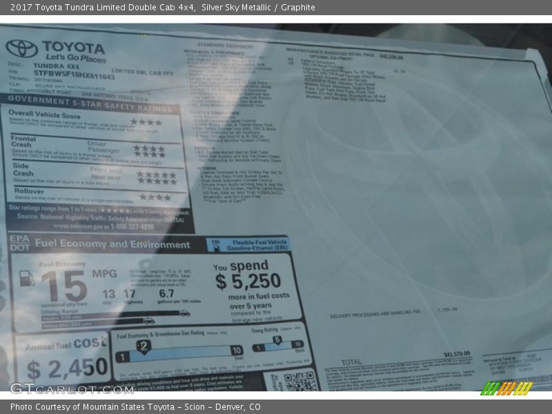 Silver Sky Metallic / Graphite 2017 Toyota Tundra Limited Double Cab 4x4