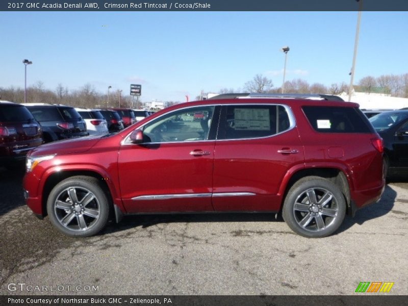 Crimson Red Tintcoat / Cocoa/Shale 2017 GMC Acadia Denali AWD