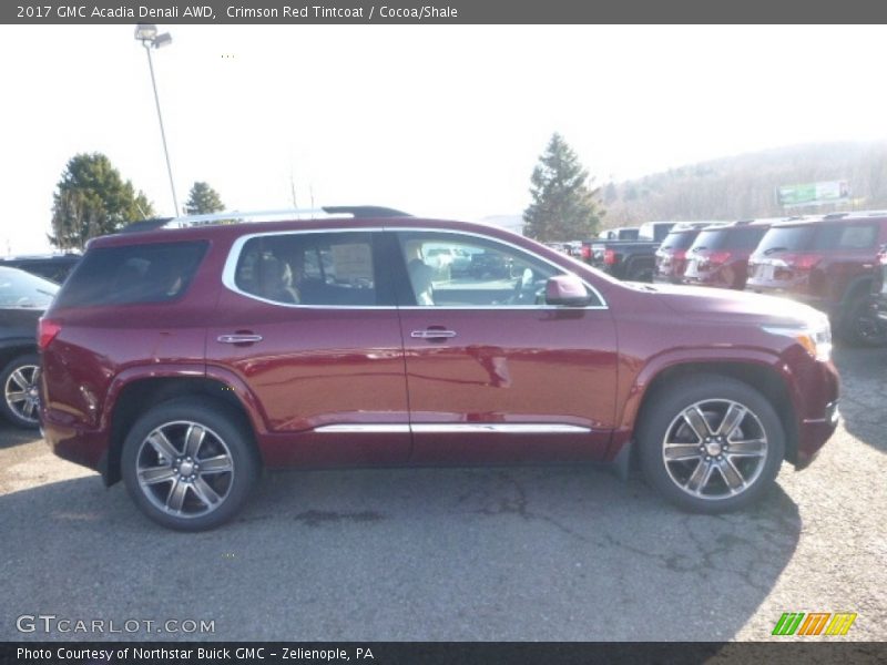 Crimson Red Tintcoat / Cocoa/Shale 2017 GMC Acadia Denali AWD