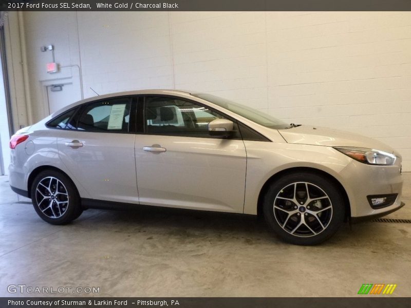 White Gold / Charcoal Black 2017 Ford Focus SEL Sedan